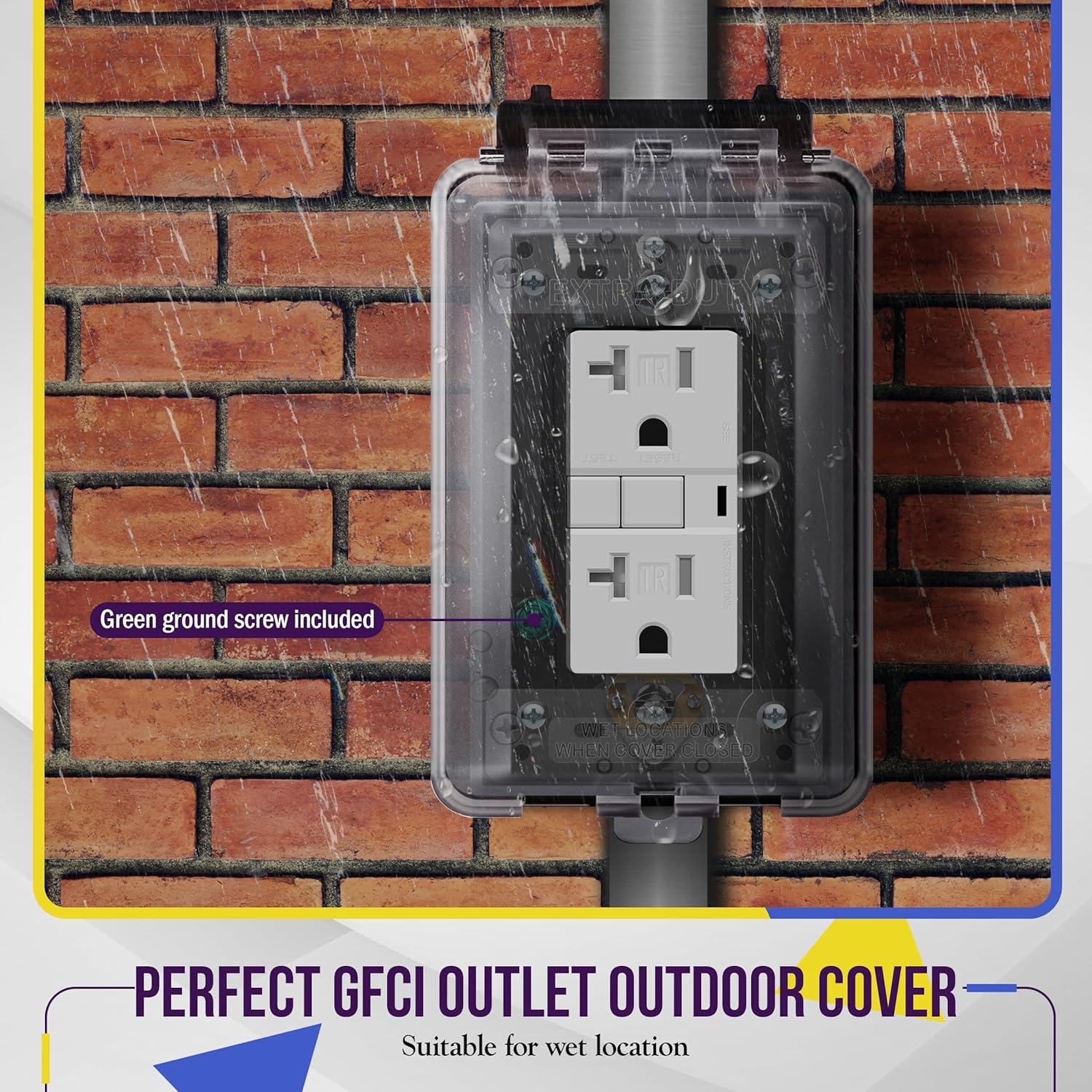 Caja de Salida a Prueba de Climas ENERLITES 1-Gang 3 Salidas 12.7mm