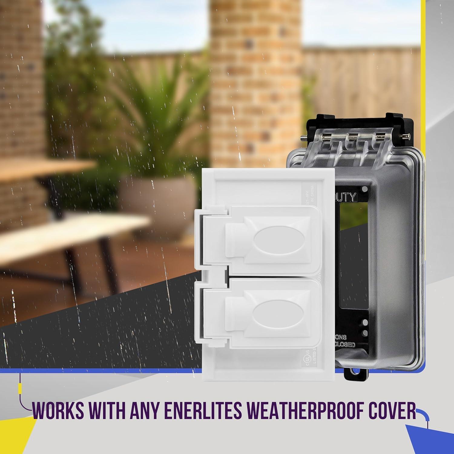 Caja de Salida a Prueba de Climas ENERLITES 1-Gang 3 Salidas 12.7mm