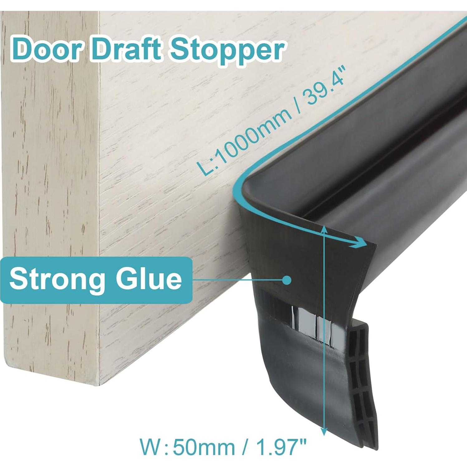 Tapón de Puerta TPE uxcell 1000x50mm Negro Aislante Acústico