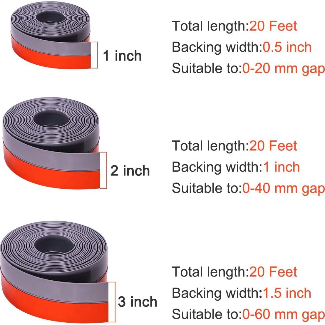 Sello de Silicona TORRAMI 2.54 cm x 6.1 m Gris para Puertas y Ventanas