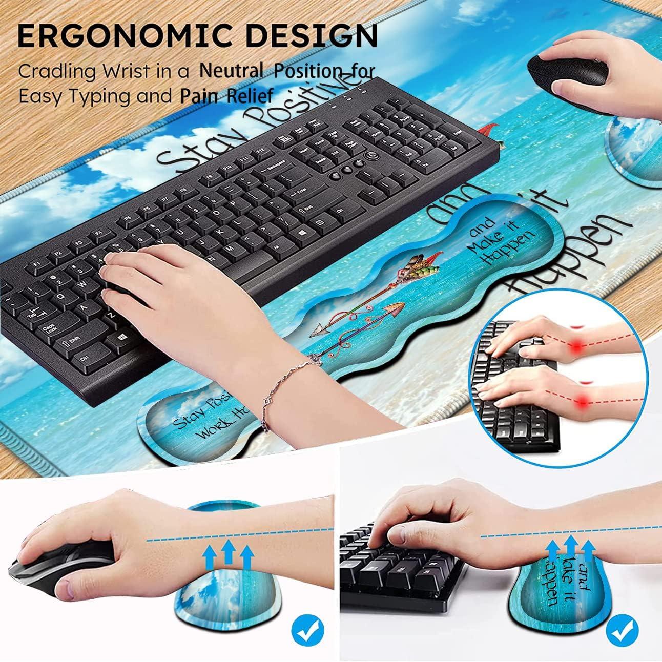 Set Reposamuñecas Ergonómico JVGFYNKL + Alfombrilla XXL 80x30cm