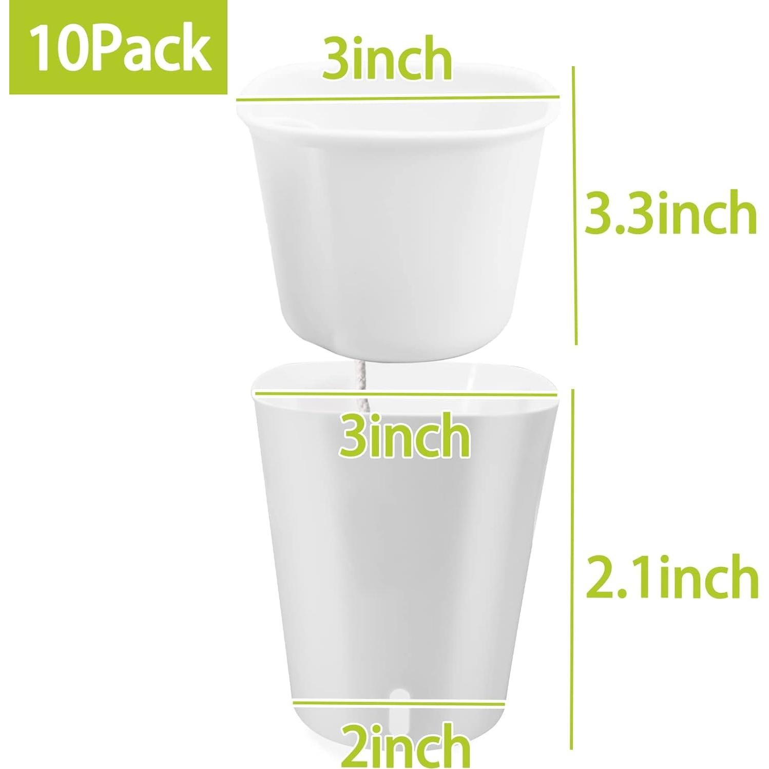 Macetas Autorriego TCBWFY 7,6 cm - 10 Juegos con Nivel Agua