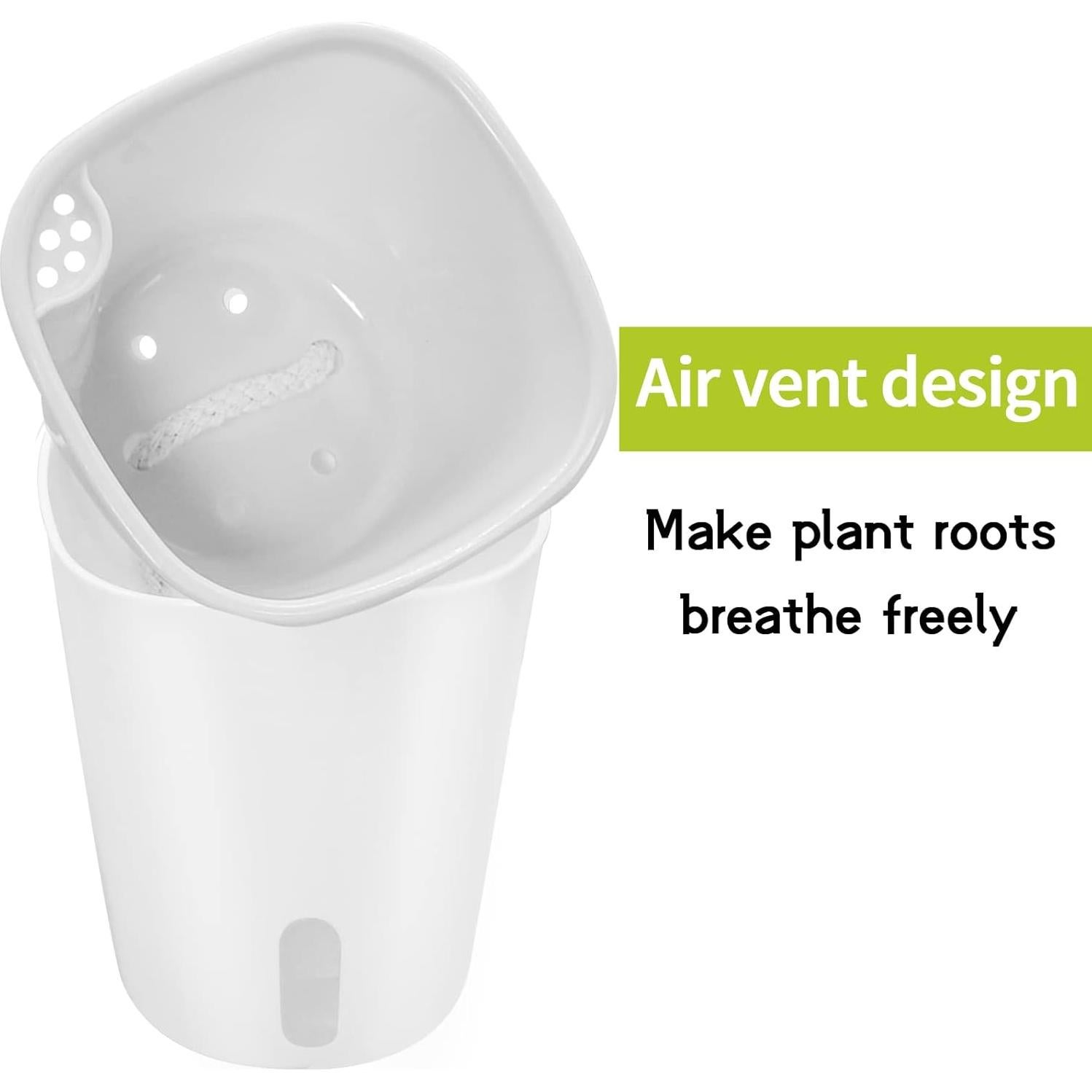 Macetas Autorriego TCBWFY 7,6 cm - 10 Juegos con Nivel Agua