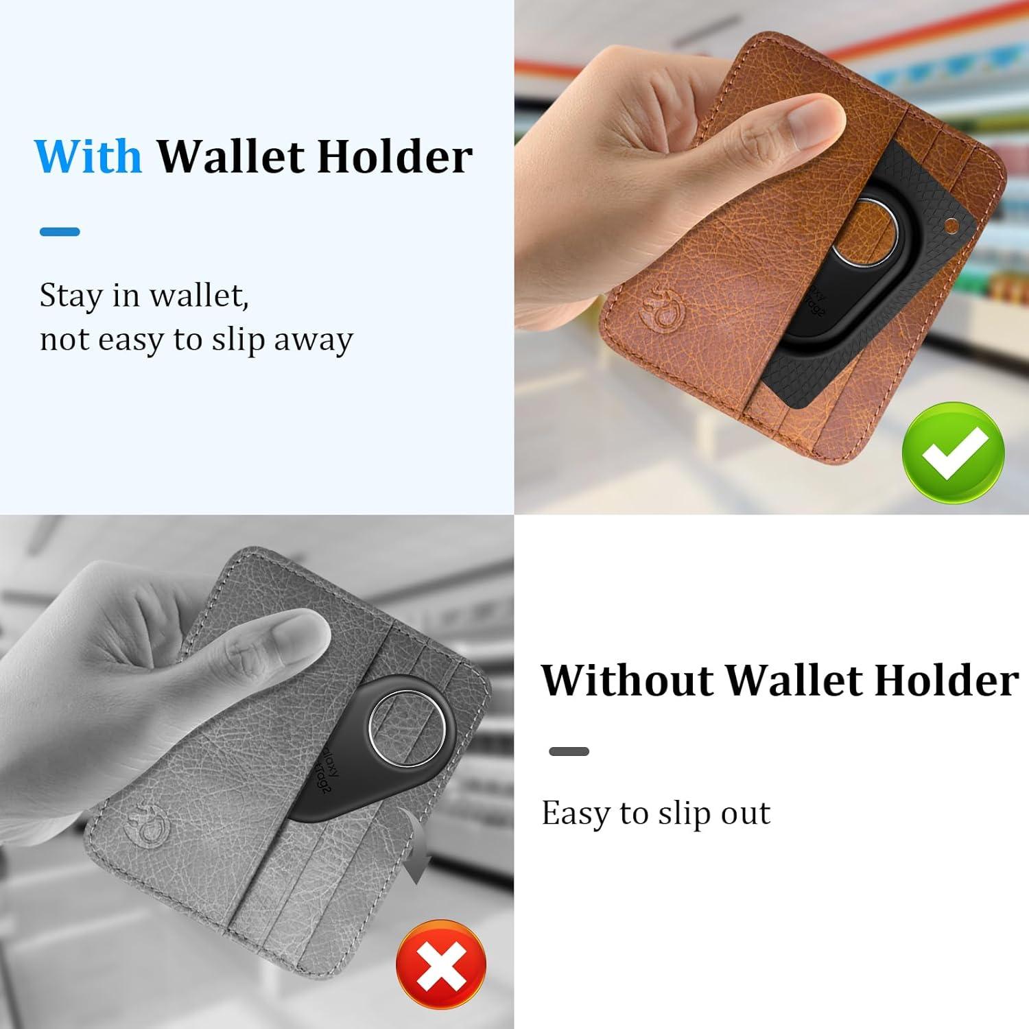 Soporte de Billetera para Samsung SmartTag2 - Funda Ultra Delgado Blanco