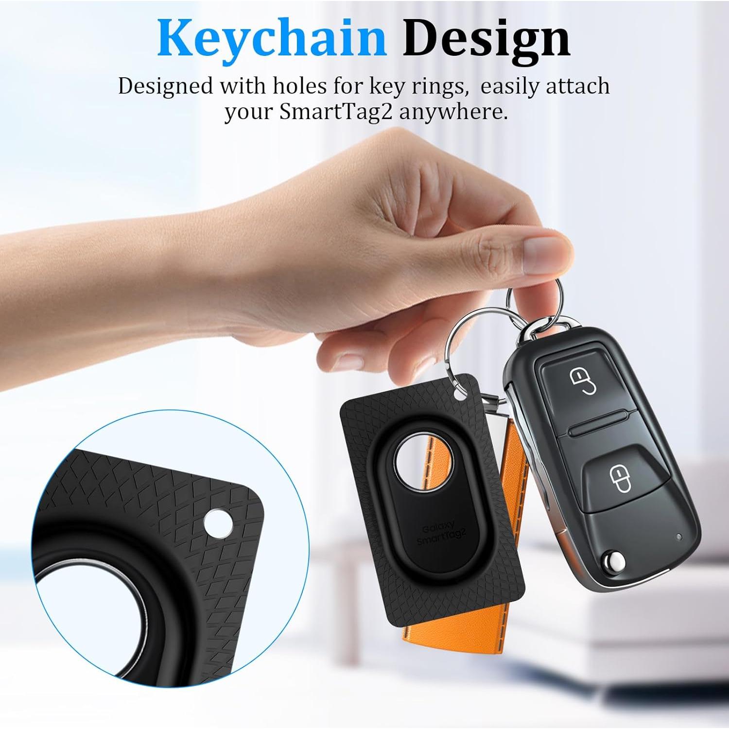 Soporte de Billetera para Samsung SmartTag2 - Funda Ultra Delgado Blanco