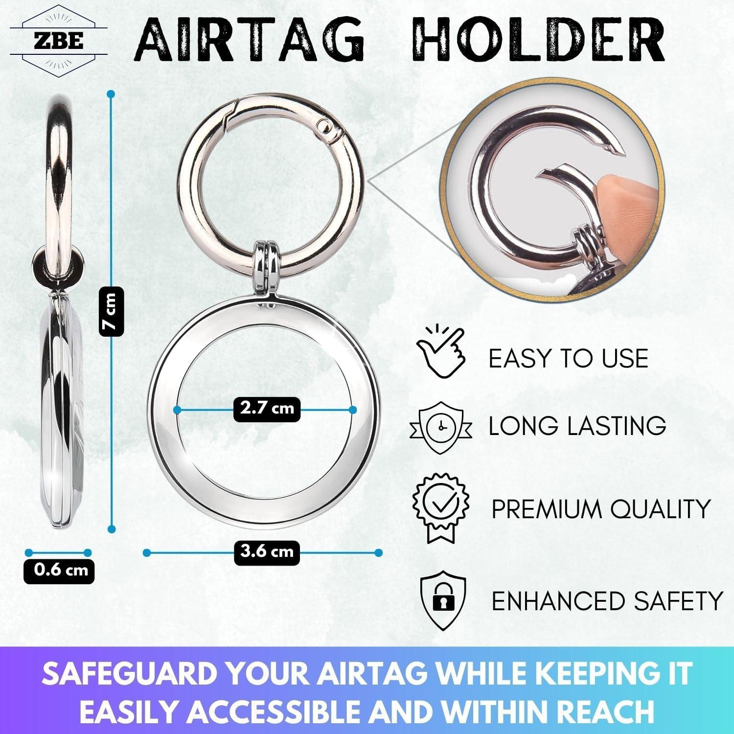 Soporte de Metal ZBE para AirTag - Funda Protectora Negra