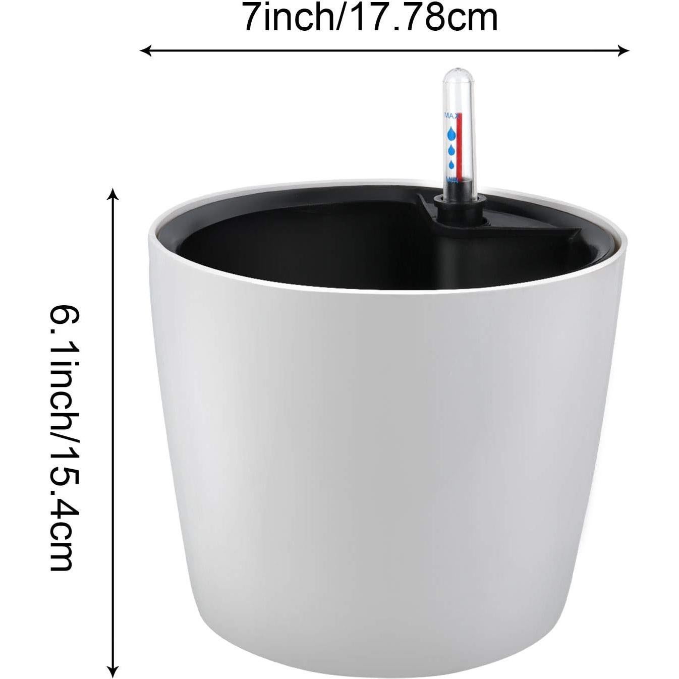 Macetas Autorriego ZOENHOU 4 Piezas 18 cm Blancas