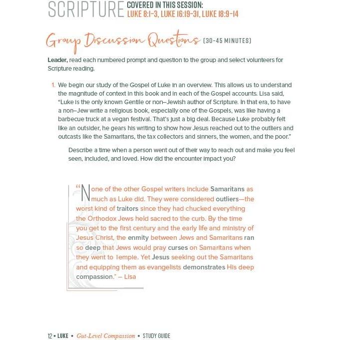 Luke Bible Study Guide plus Streaming Video: Gut-Level Compassion (Beautiful Word Bible Studies)
