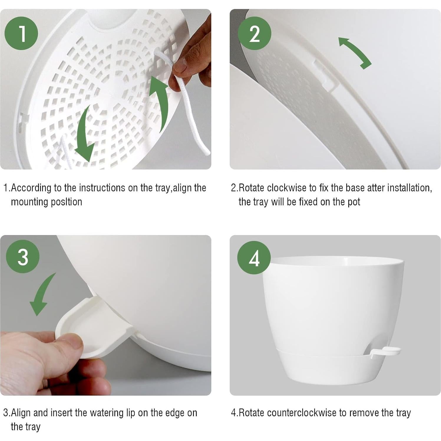 Maceta Autorriego UOUZ 30 cm Blanco con Drenaje y Reservorio