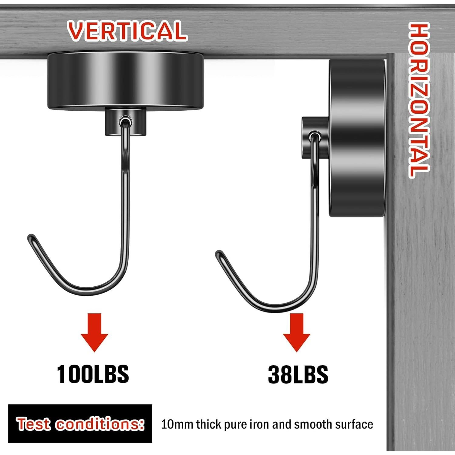 Ganchos Magnéticos Giratorios FINDMAG 45kg, Paquete de 6