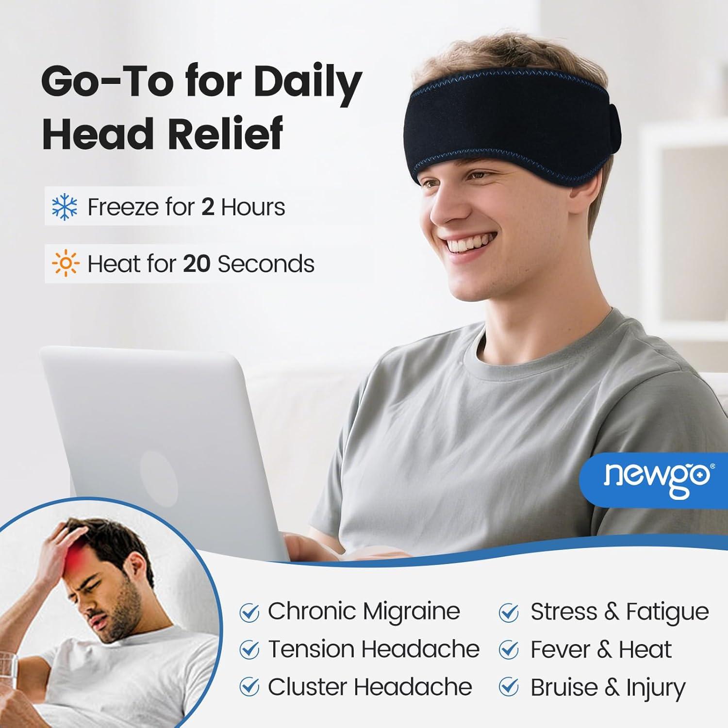 Paquete de Hielo para Cabeza NEWGO - Alivio de Dolores, Negro