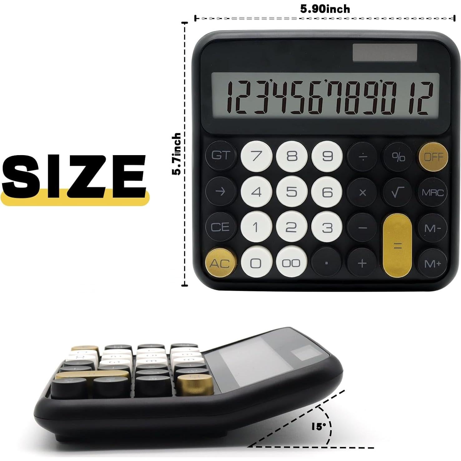 Calculadora Estándar UPIHO 12 Dígitos Pantalla Grande Negra