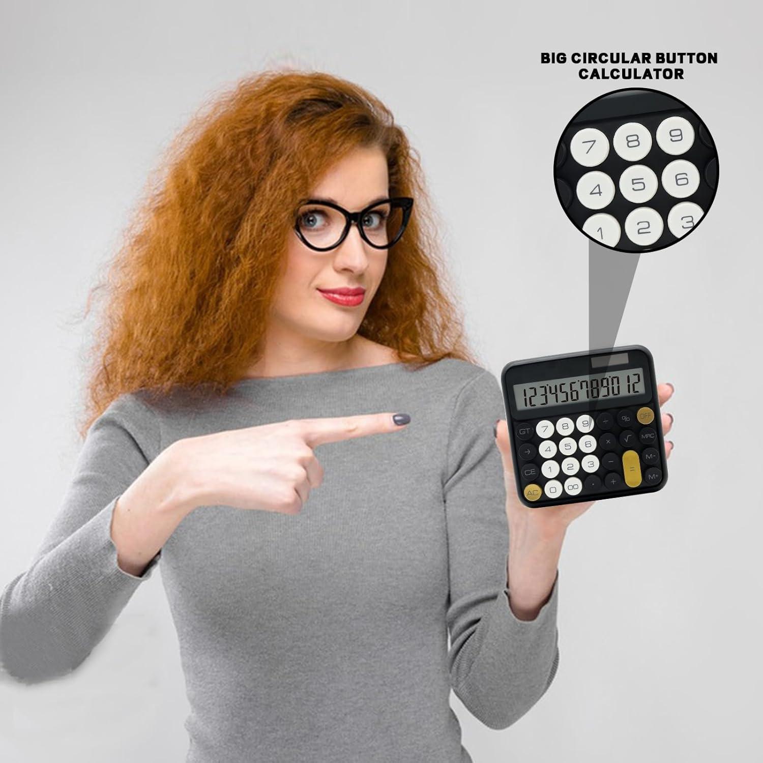 Calculadora Estándar UPIHO 12 Dígitos Pantalla Grande Negra