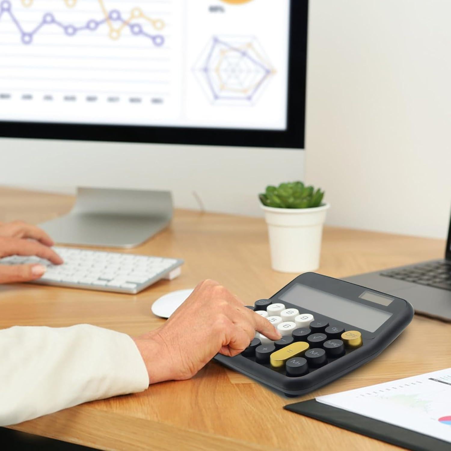 Calculadora Estándar UPIHO 12 Dígitos Pantalla Grande Negra