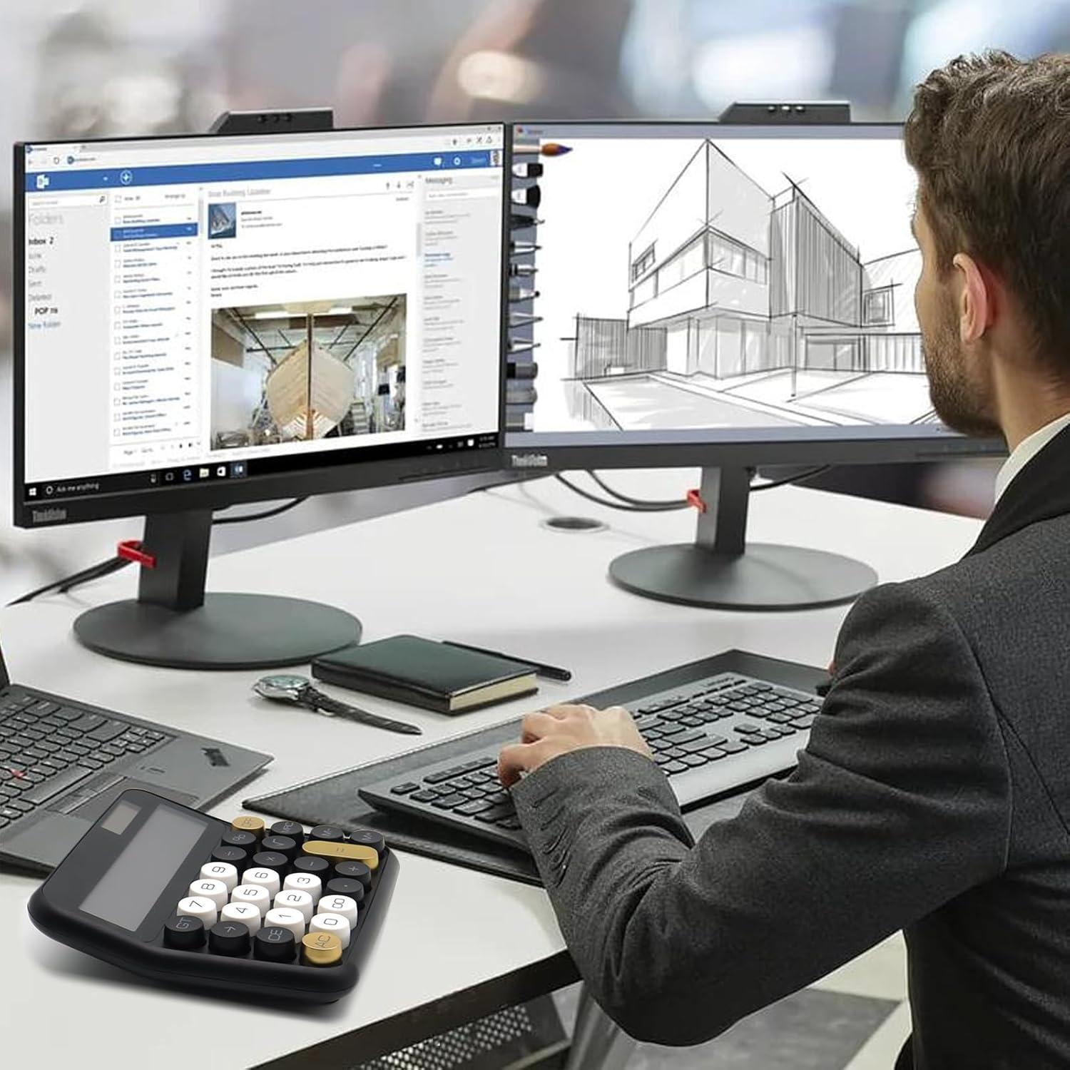 Calculadora Estándar UPIHO 12 Dígitos Pantalla Grande Negra