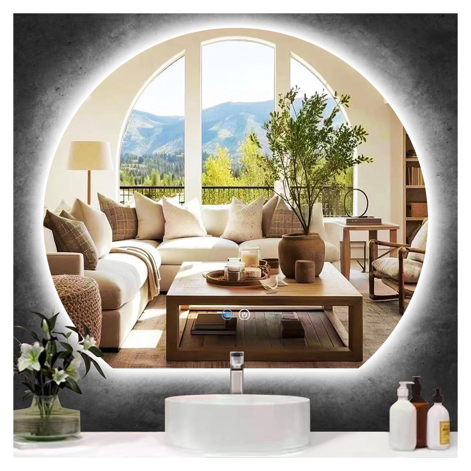 Espejo LED TiliKuly Media Ronda 53x61 cm Antiempañante