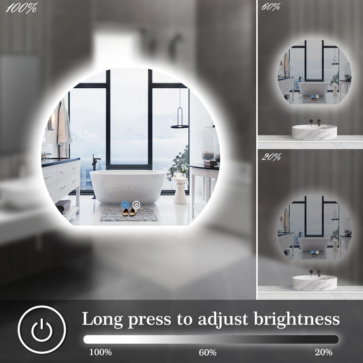 Espejo LED TiliKuly Media Ronda 53x61 cm Antiempañante