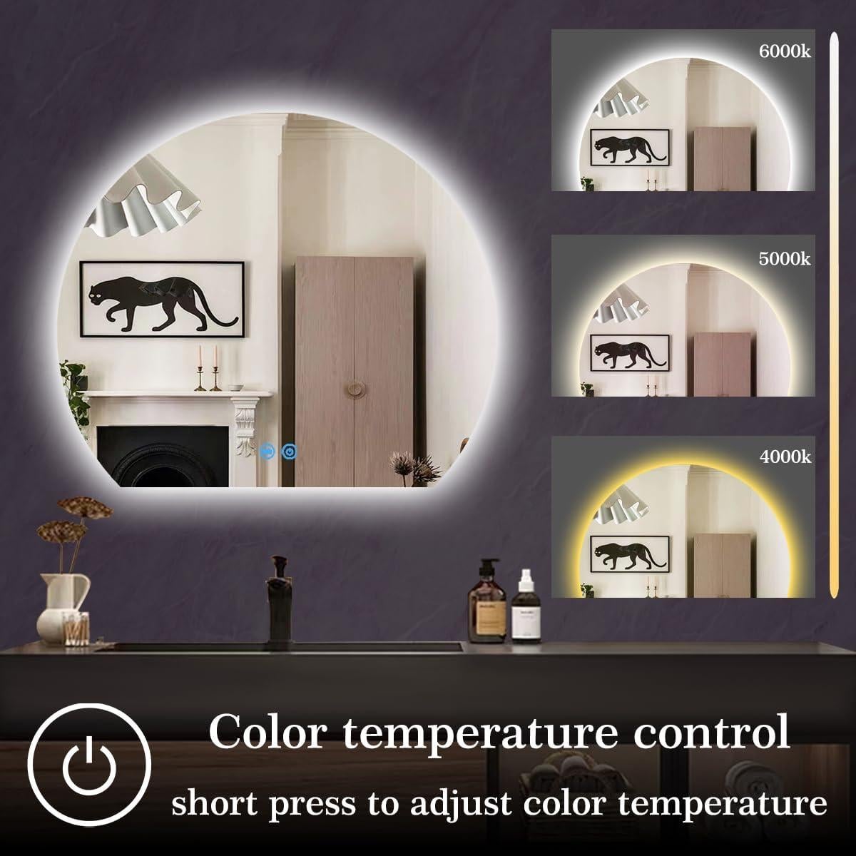 Espejo LED TiliKuly Media Ronda 53x61 cm Antiempañante