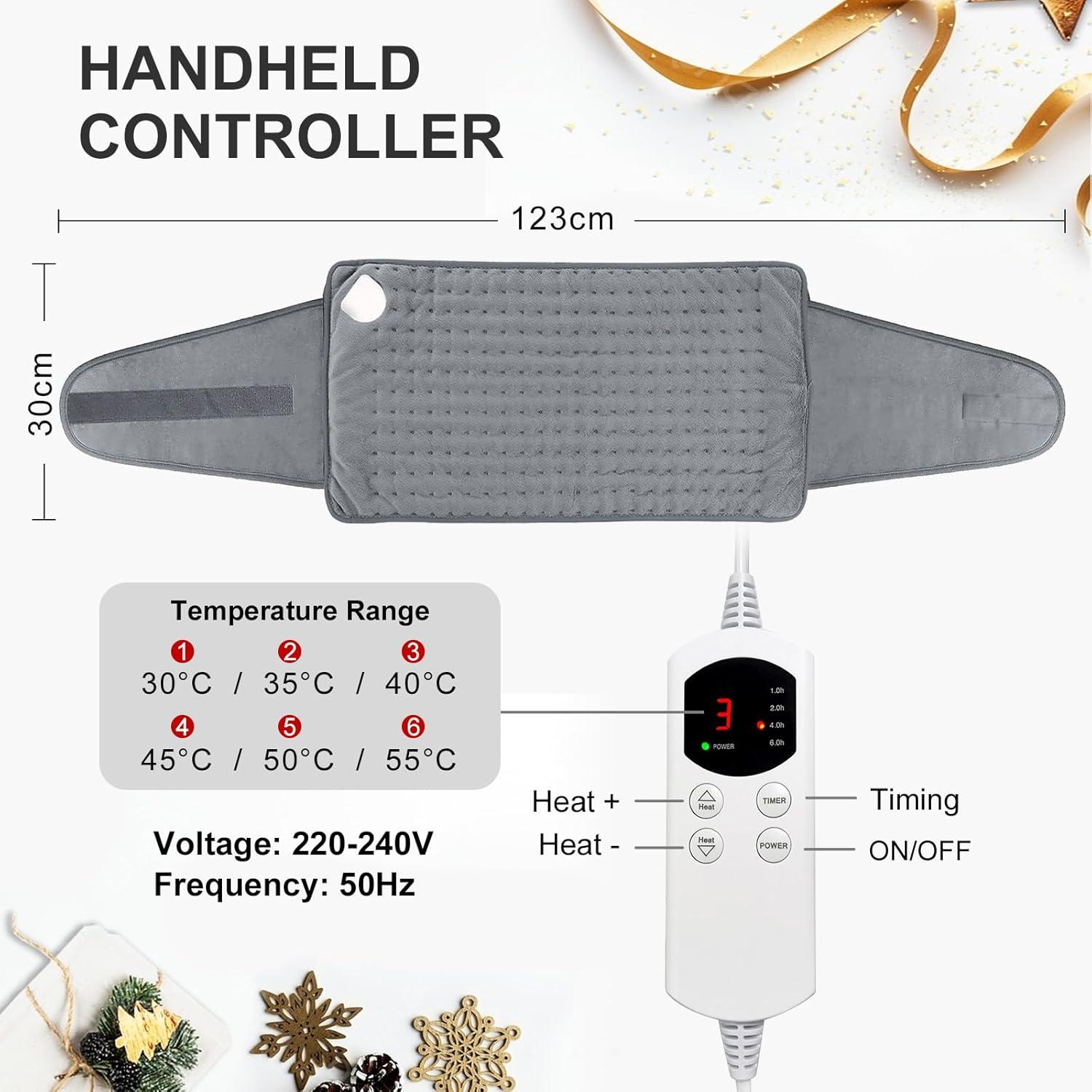 Almohadilla Térmica Eléctrica Misognare 6 Temperaturas Gris