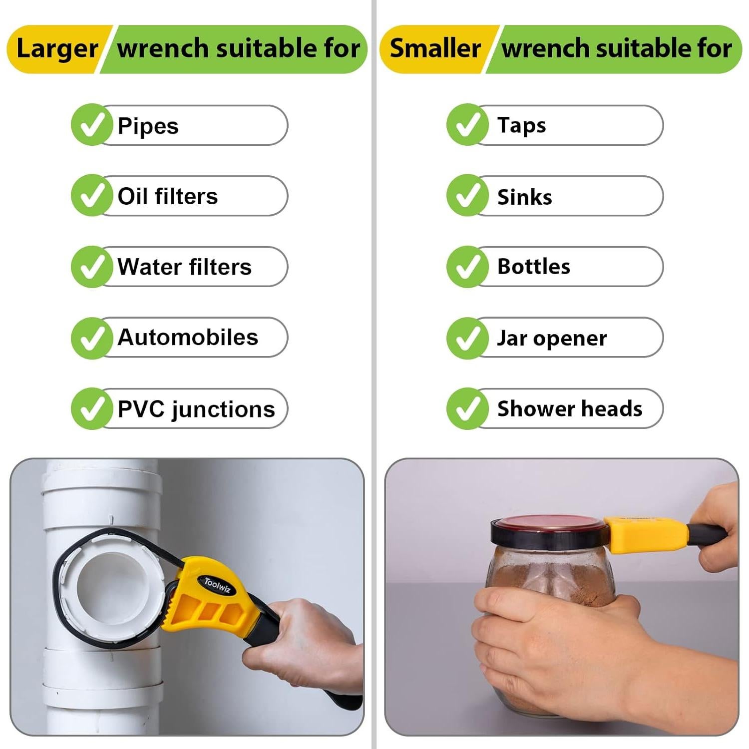 Juego de Llaves de Correa de Goma Toolwiz 2 Piezas 50 y 60 CM