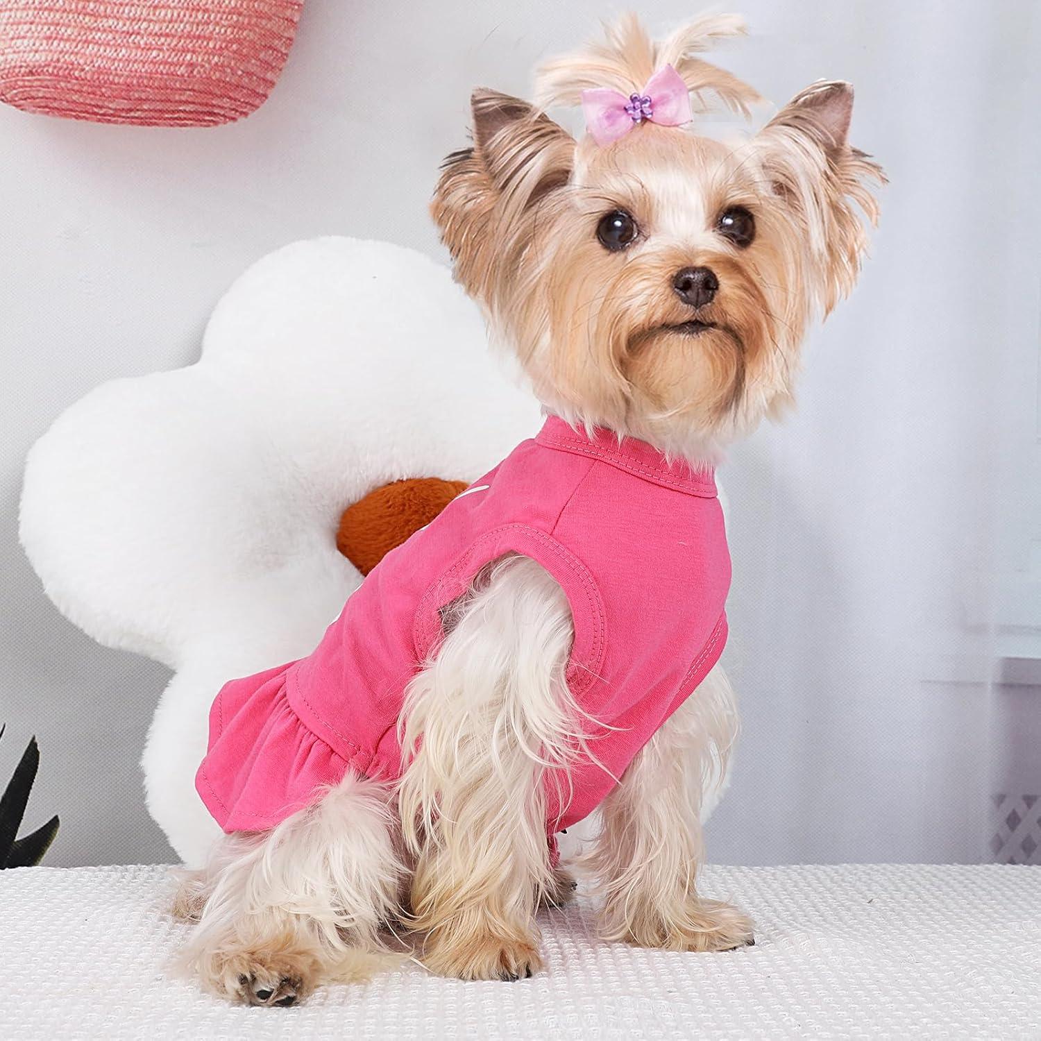 Vestido para Perro Pequeño Dosuyi Rosa Amor Papá 23cm