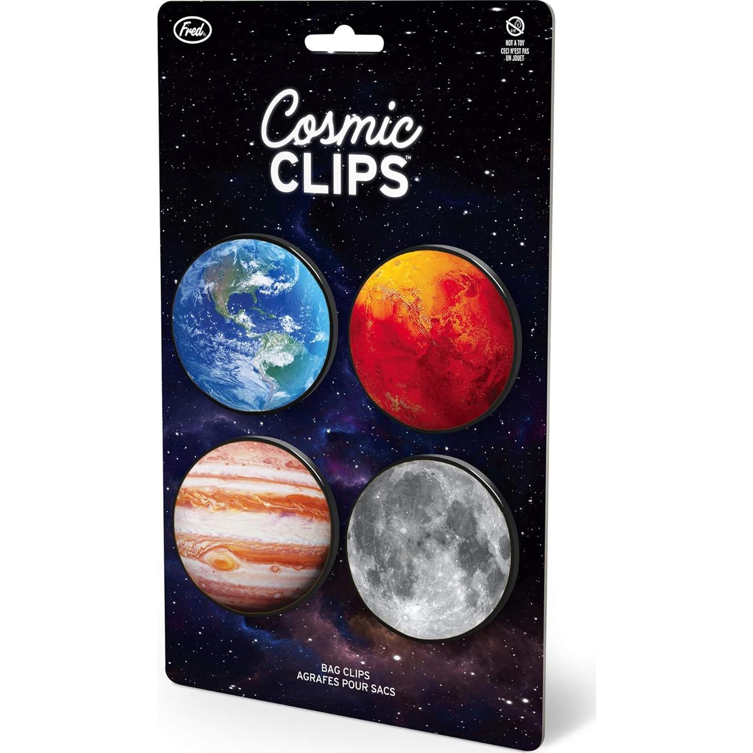 Set de 4 Clips Cósmicos Genuine Fred para Bolsas - Planetarios