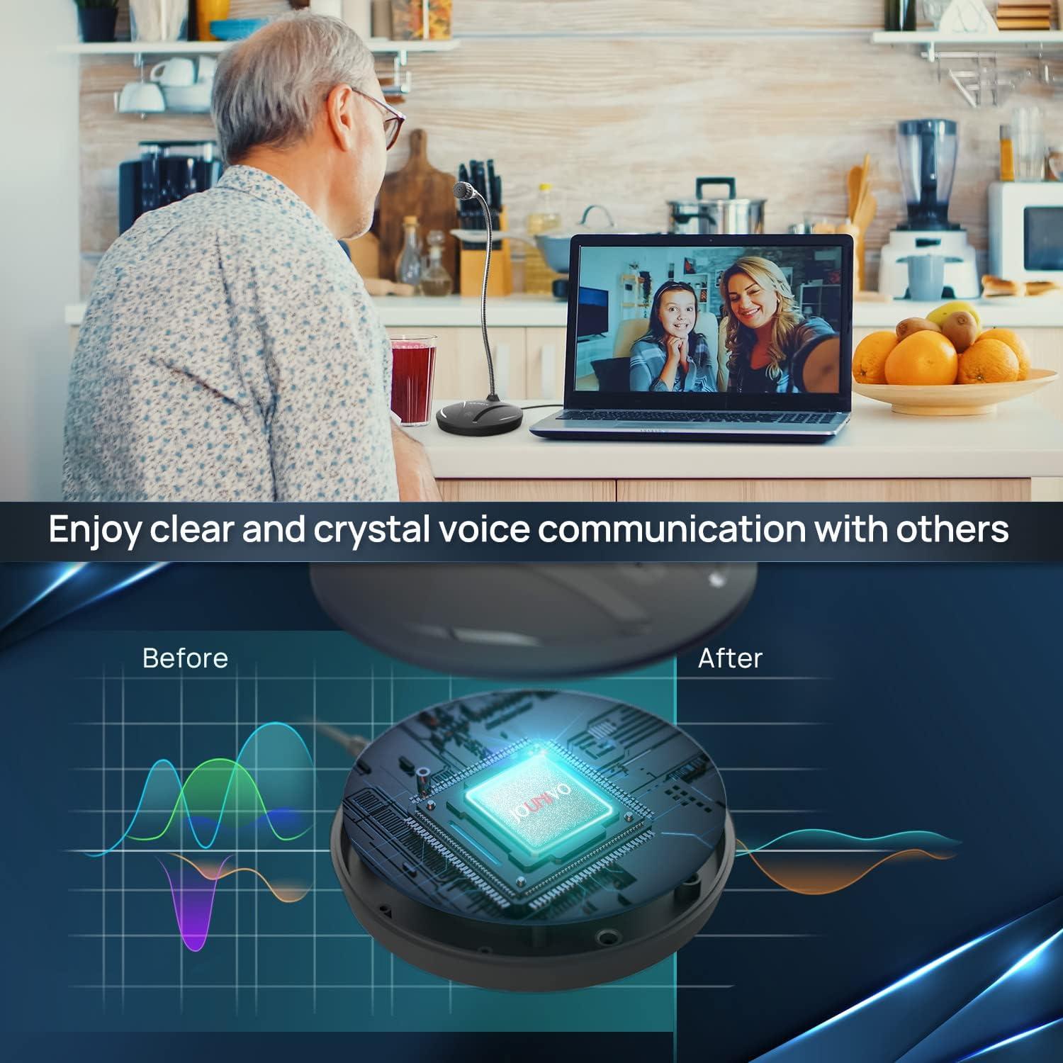 Micrófono USB JOUNIVO JV610 con Silencio y 360 Grados