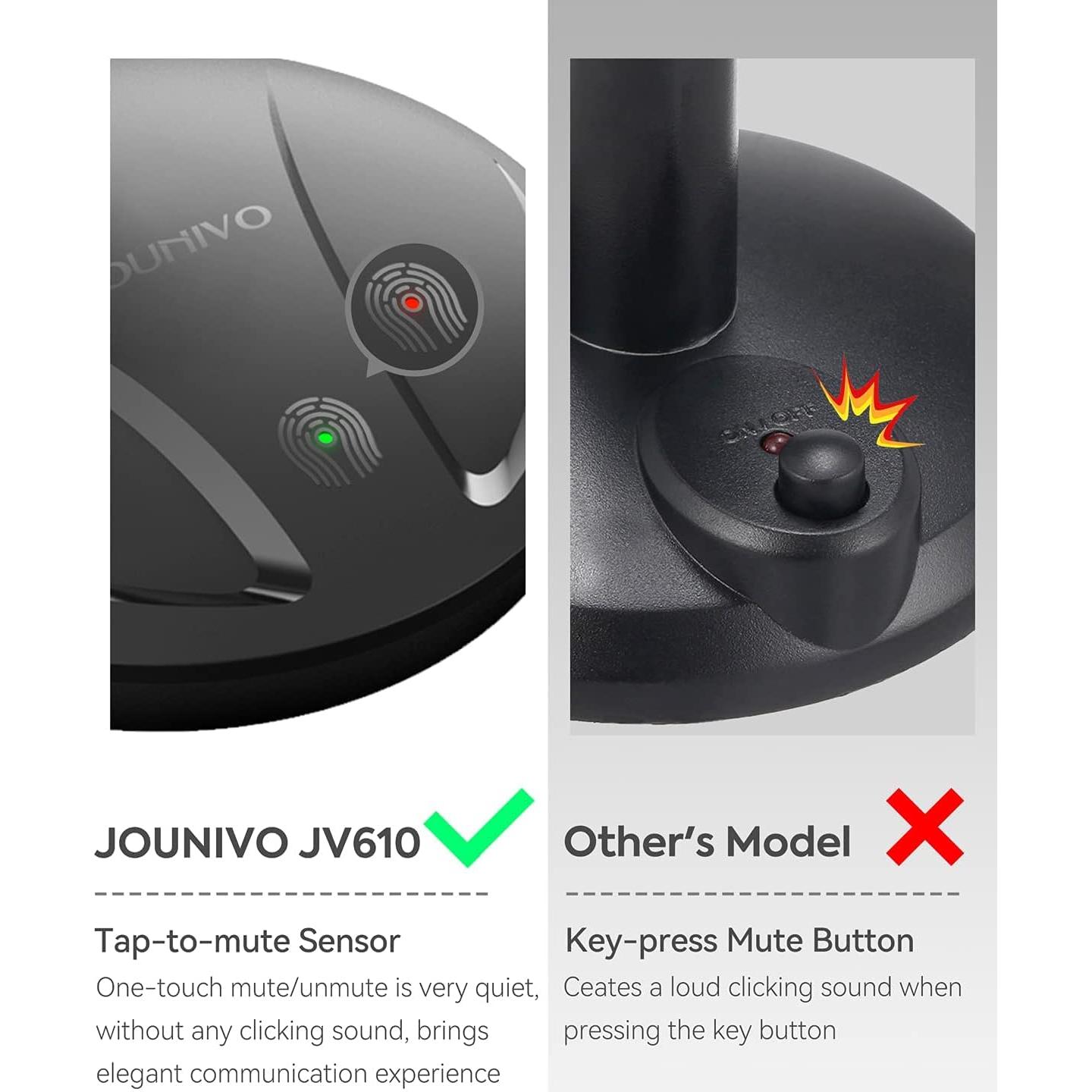 Micrófono USB JOUNIVO JV610 con Silencio y 360 Grados