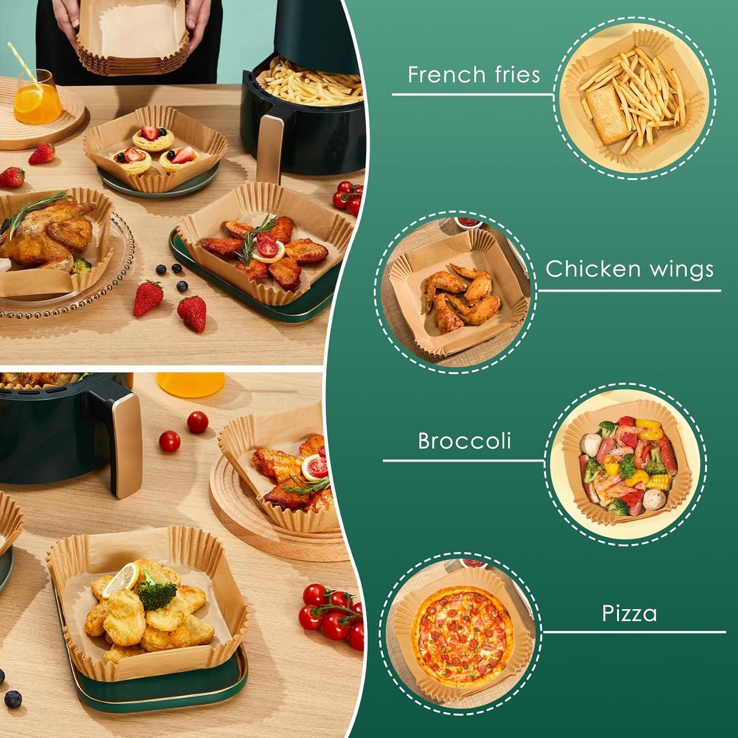 Forros de Papel para Freidora de Aire Vailnd 50 pcs 20.32 cm