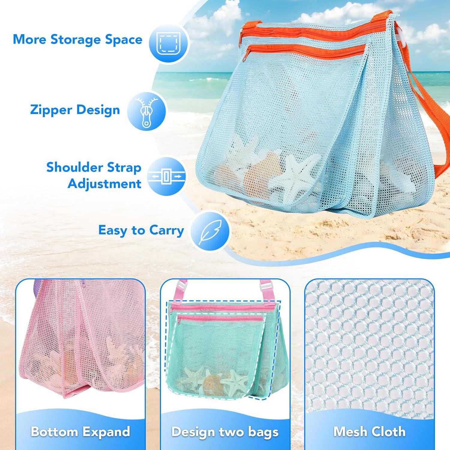 Juego de Juguetes de Playa LIDAGO con 2 Palas y 2 Bolsas de Malla