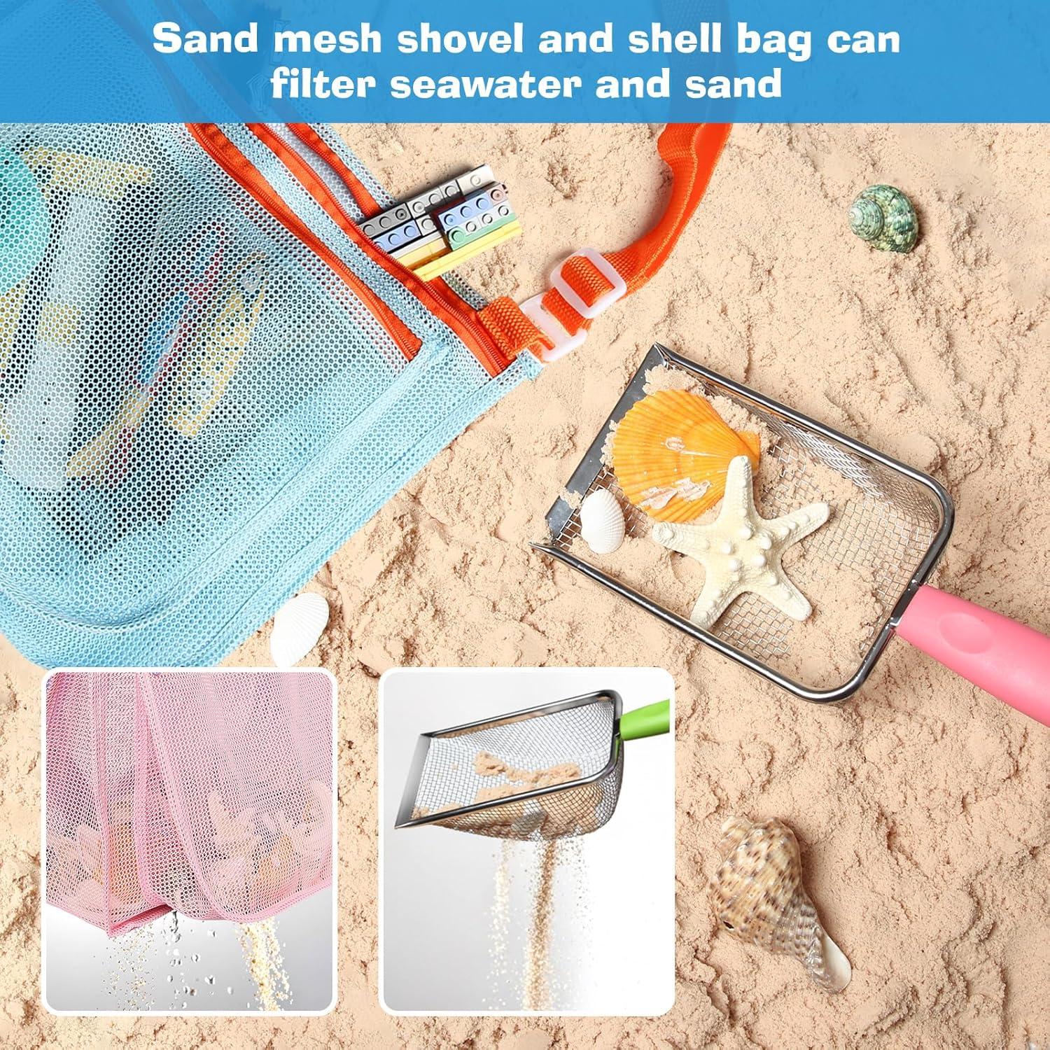 Juego de Juguetes de Playa LIDAGO con 2 Palas y 2 Bolsas de Malla