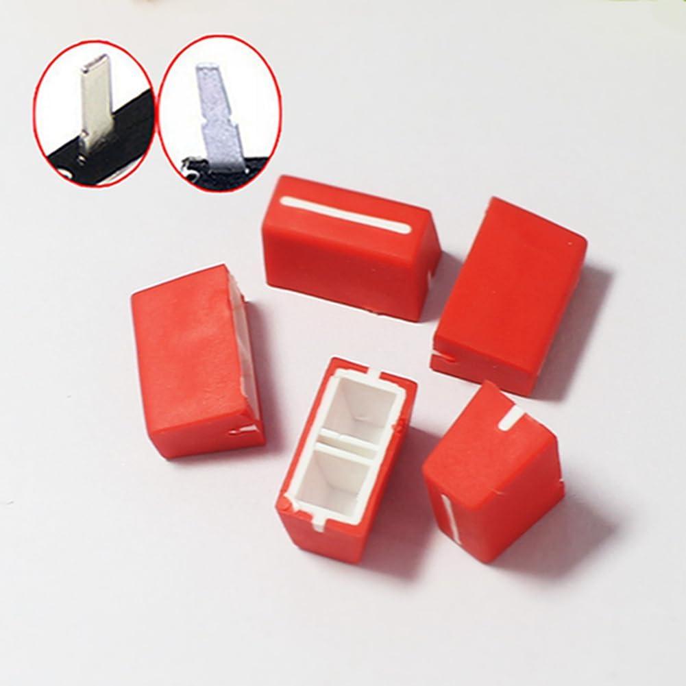 5 Piezas Perillas de Fader Universales Rojas para DJ