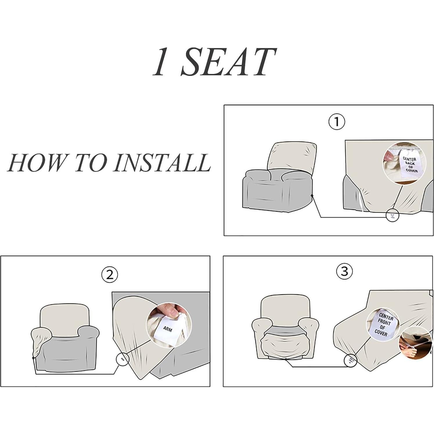 Funda de Sofá Recliner JOKIVTOU 1/2/3 Asientos Impermeable