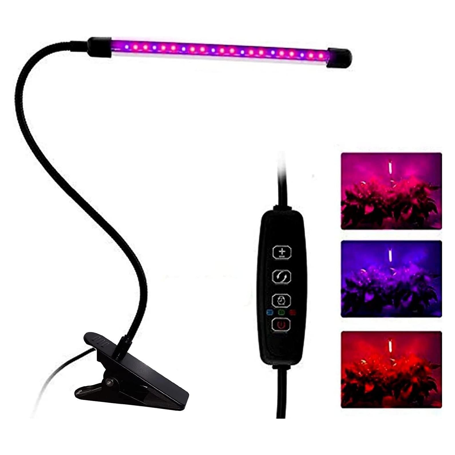 Luz de Cultivo LED Otryad 20W con Temporizador y Clip