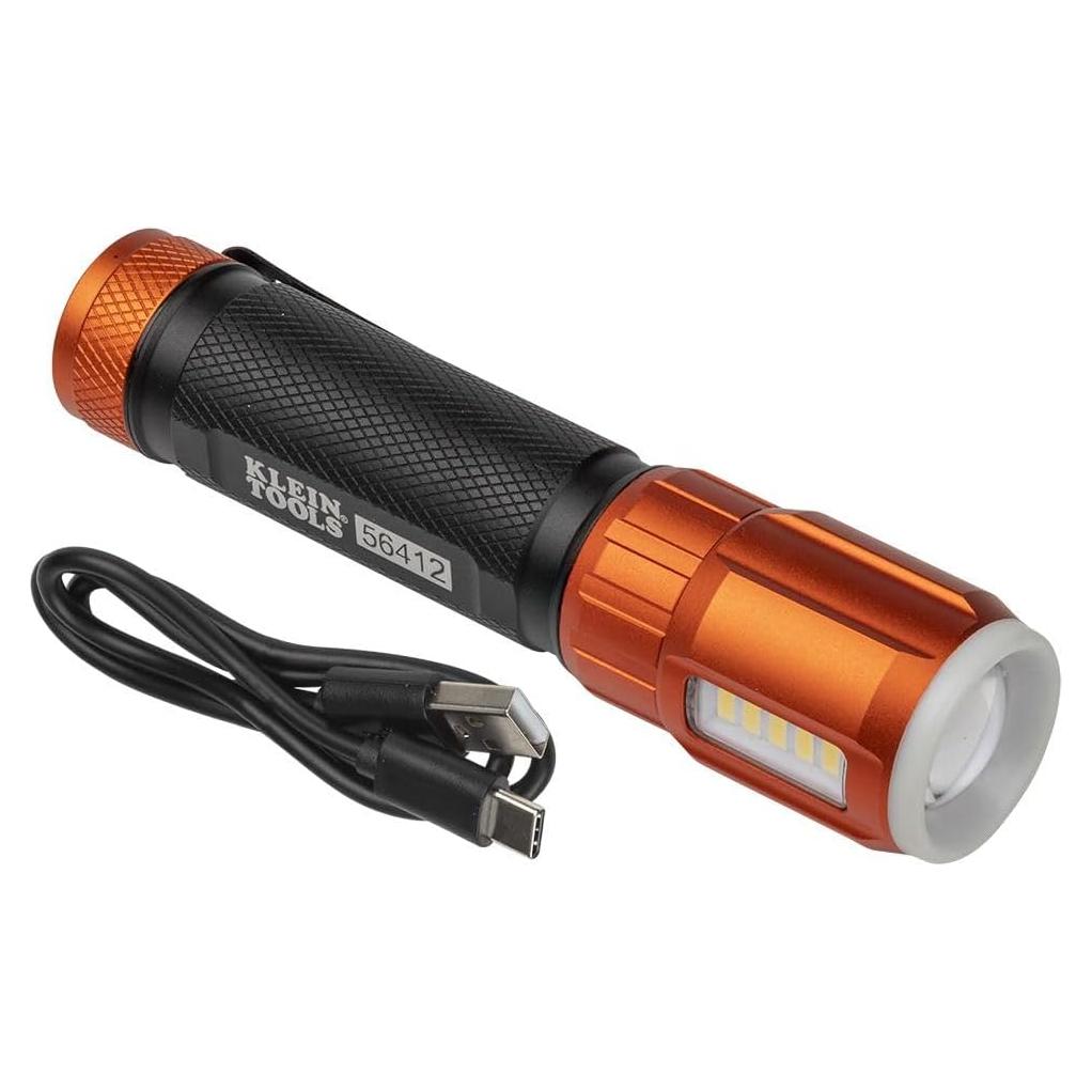 Linterna LED Recargable Klein Tools 56412, 500 Lúmenes, USB-C