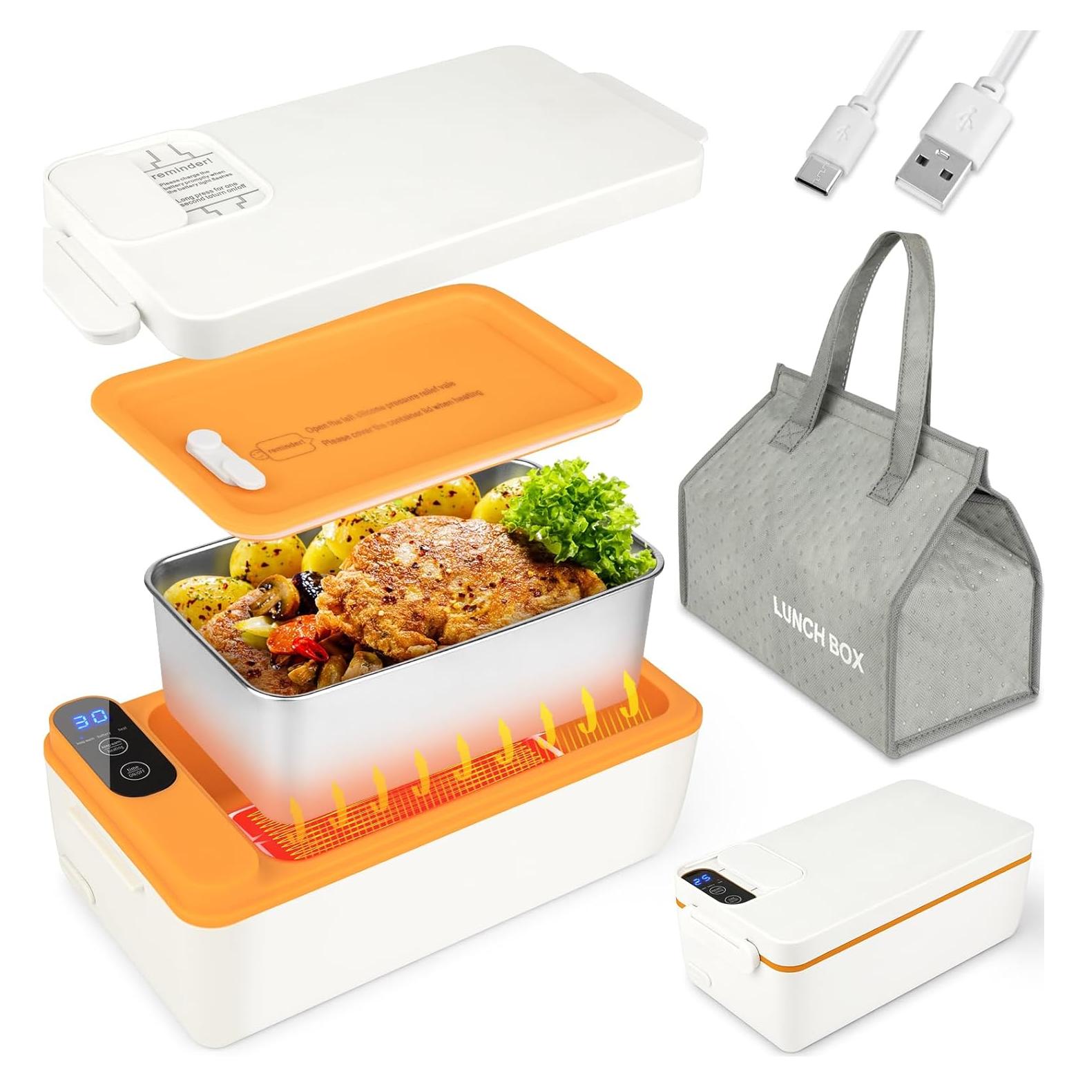 Caja de Almuerzo Eléctrica Suteng 1L Inalámbrica Acero Inoxidable