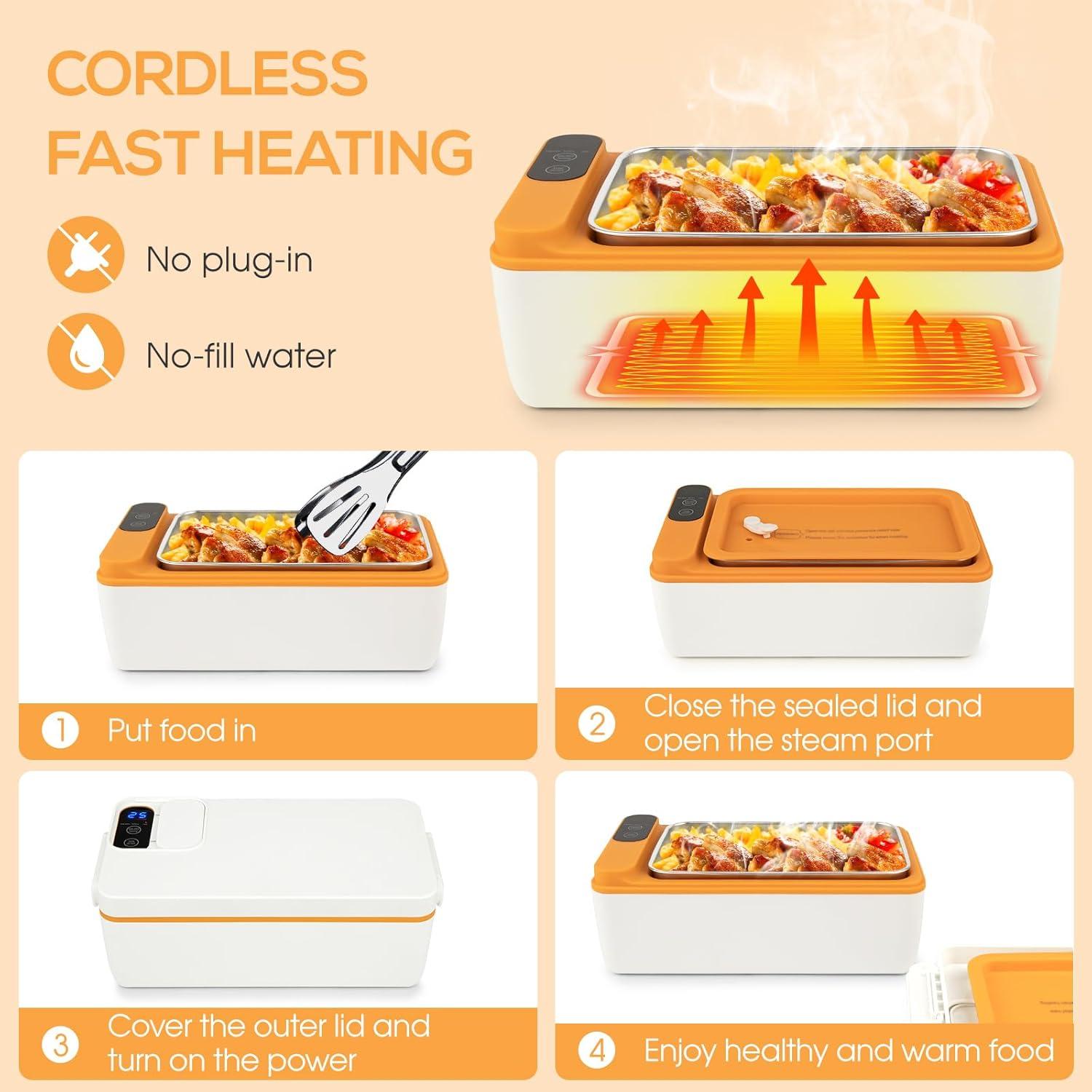 Caja de Almuerzo Eléctrica Suteng 1L Inalámbrica Acero Inoxidable