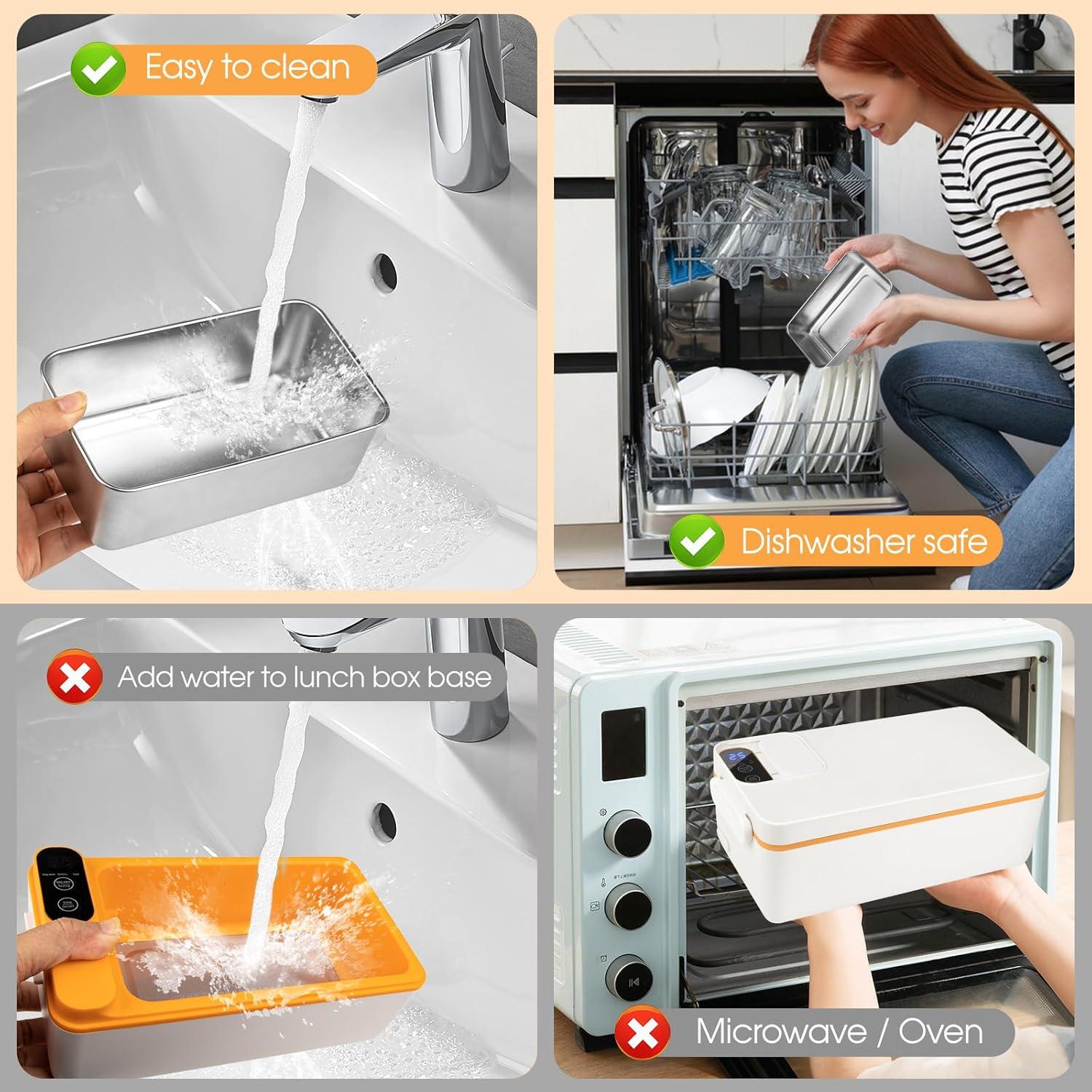 Caja de Almuerzo Eléctrica Suteng 1L Inalámbrica Acero Inoxidable