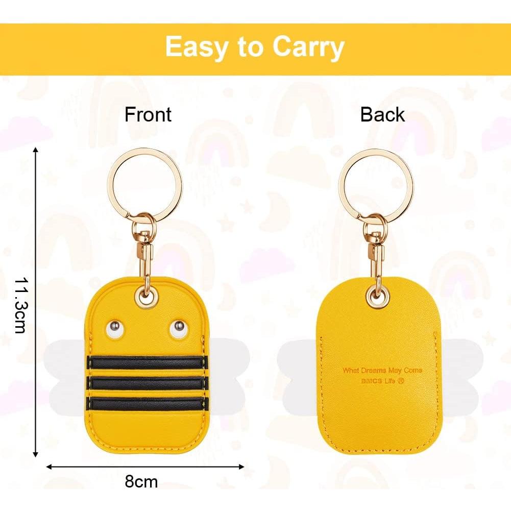 Compatible with AirTag Case Keychain, Cartoon Air Tag Keychain Compatible with Apple Airtags Holder, PU Leather Keyring Case, Item Finders Accessories for Pets, Luggage, Wallet, Backpacks