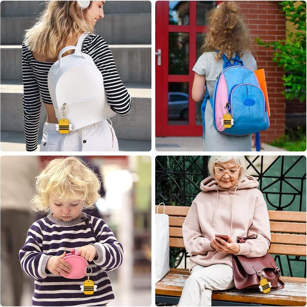 Compatible with AirTag Case Keychain, Cartoon Air Tag Keychain Compatible with Apple Airtags Holder, PU Leather Keyring Case, Item Finders Accessories for Pets, Luggage, Wallet, Backpacks