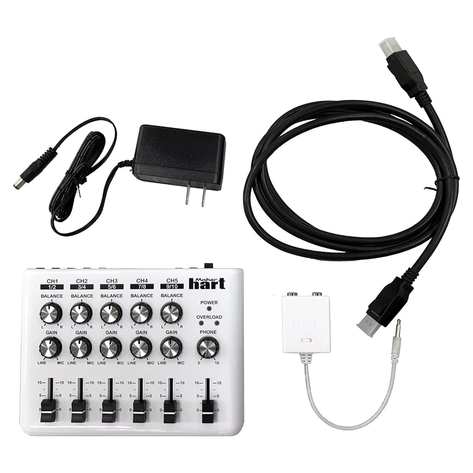 Mezclador de Audio Maker Hart LOOP 5 Canales 9V