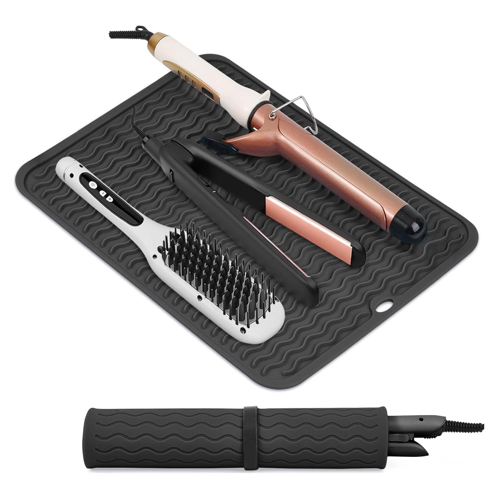 Alfombrilla de Silicona Grande Suafrnut para Herramientas de Cabello