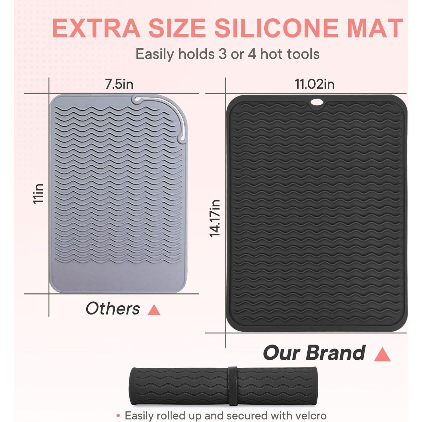 Alfombrilla de Silicona Grande Suafrnut para Herramientas de Cabello