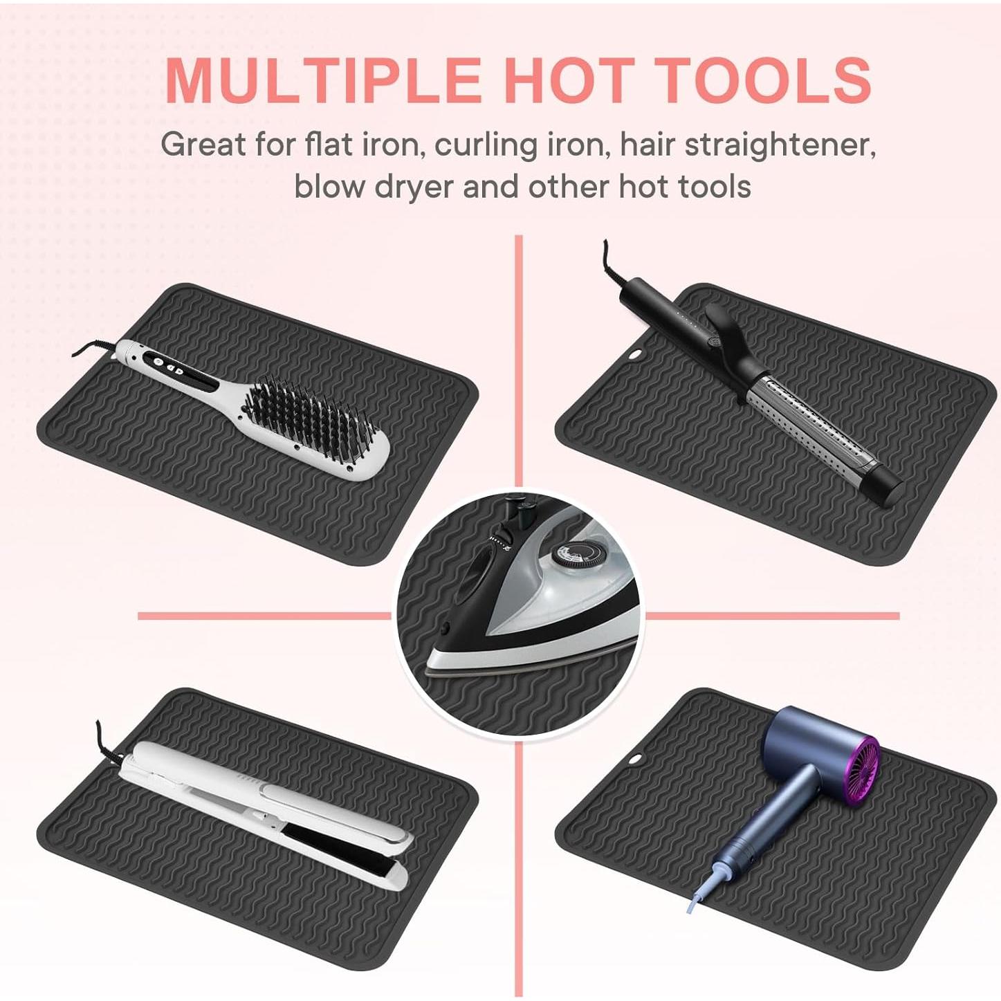 Alfombrilla de Silicona Grande Suafrnut para Herramientas de Cabello