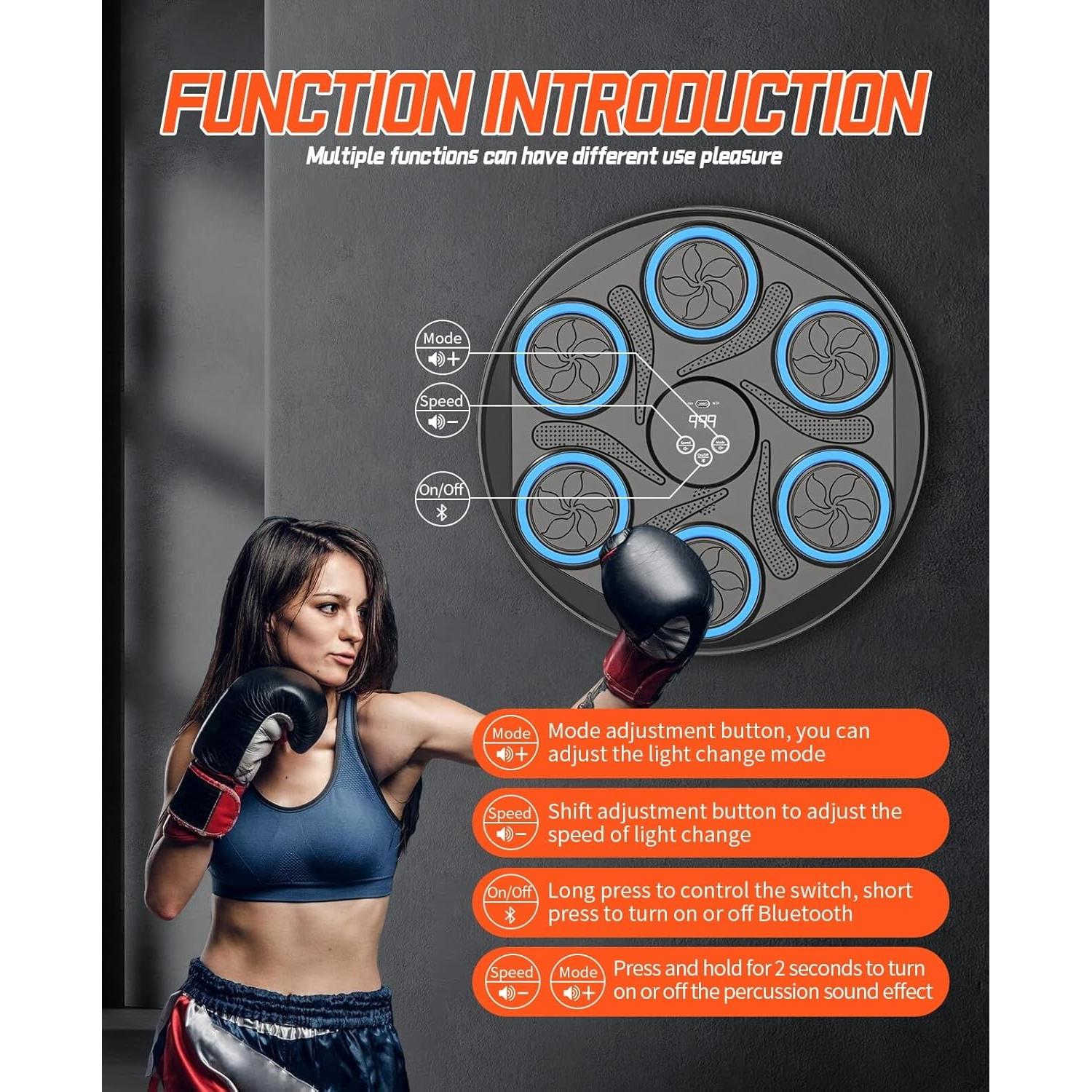 Máquina de Boxeo Musical ROIPXM Pared con Guantes 90.72 kg