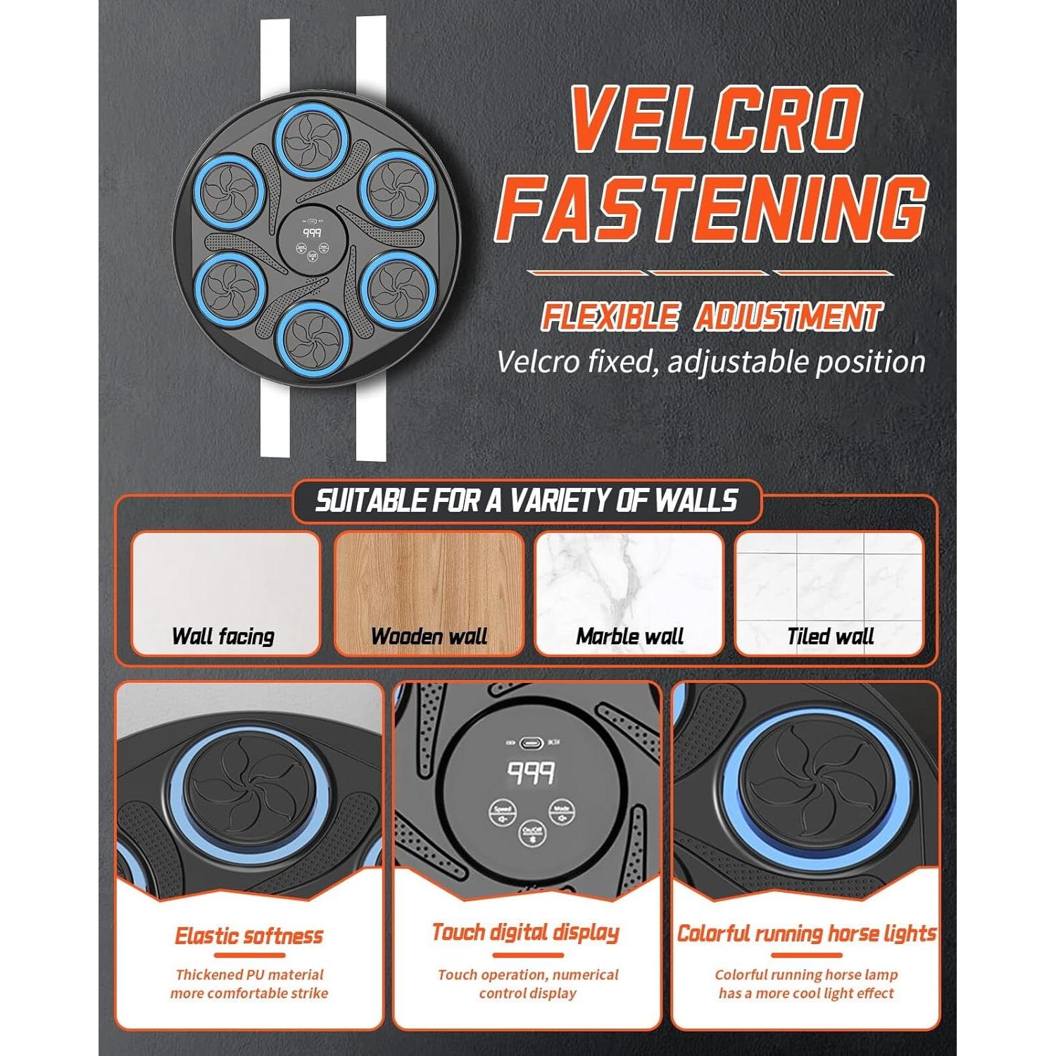 Máquina de Boxeo Musical ROIPXM Pared con Guantes 90.72 kg