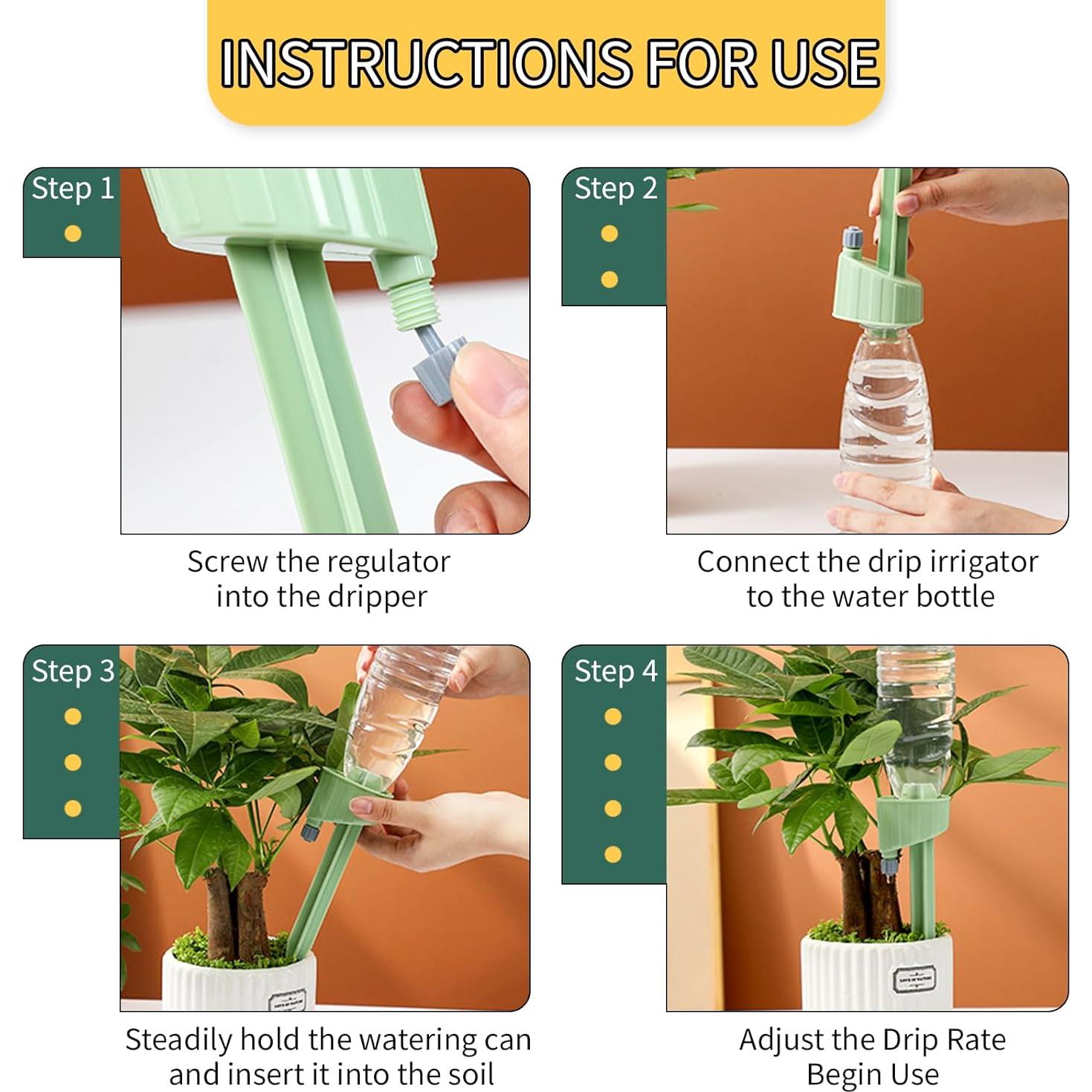 12 Picos de Autorriego Ajustables para Plantas - Riego Automático