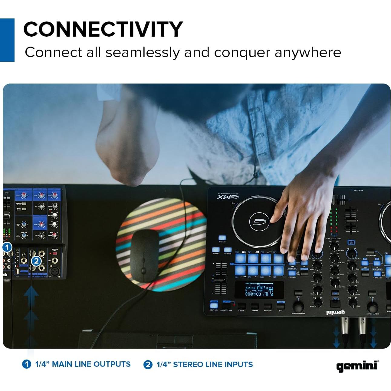 Mezclador de Audio Bluetooth GEM-05USB 5 Canales Compacto