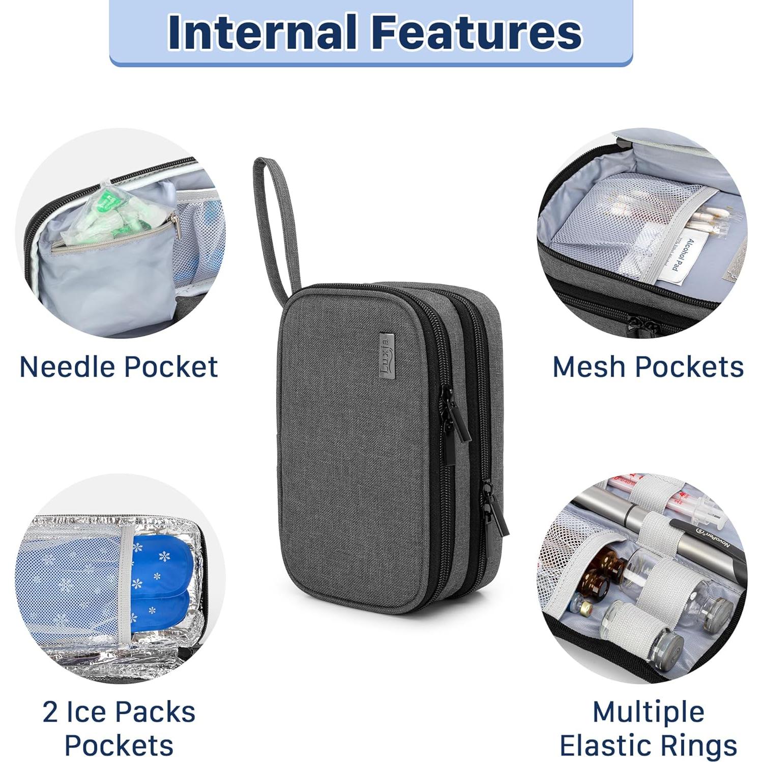 Estuche de Viaje LUXJA para Insulina con 2 Paquetes Fríos