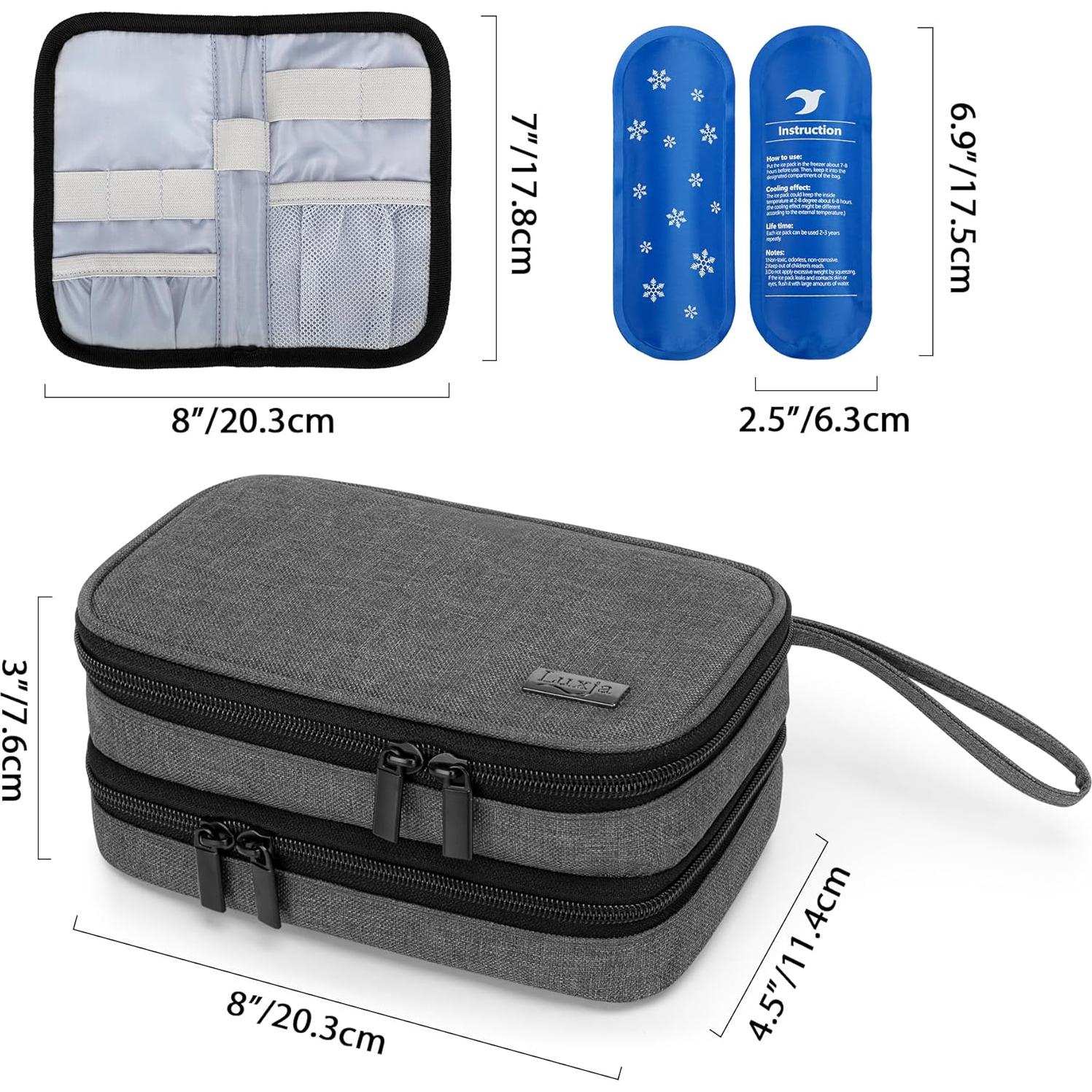 Estuche de Viaje LUXJA para Insulina con 2 Paquetes Fríos